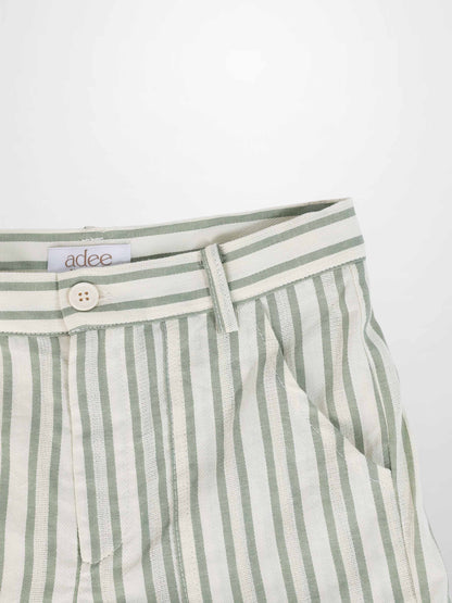 Green Striped Shorts