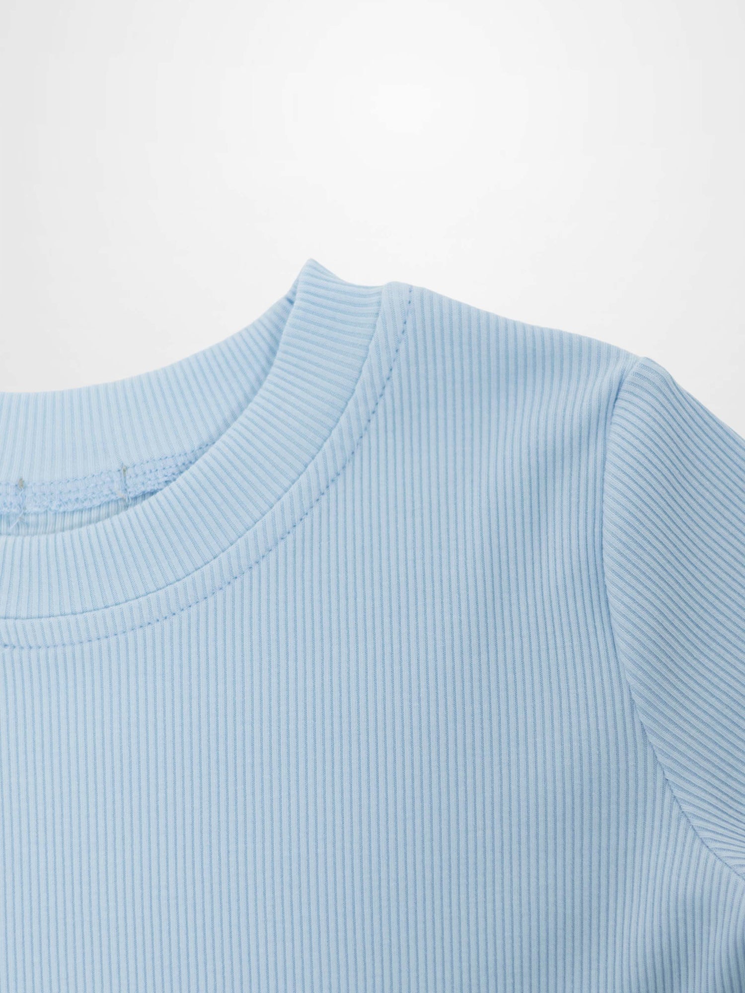 Thin Ribbed T-Shirt - Light Blue