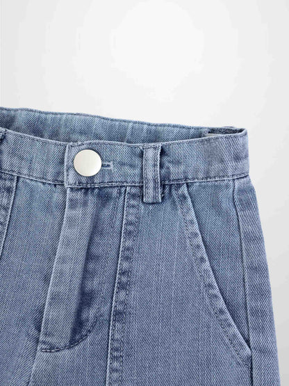 Cuffed Denim Shorts