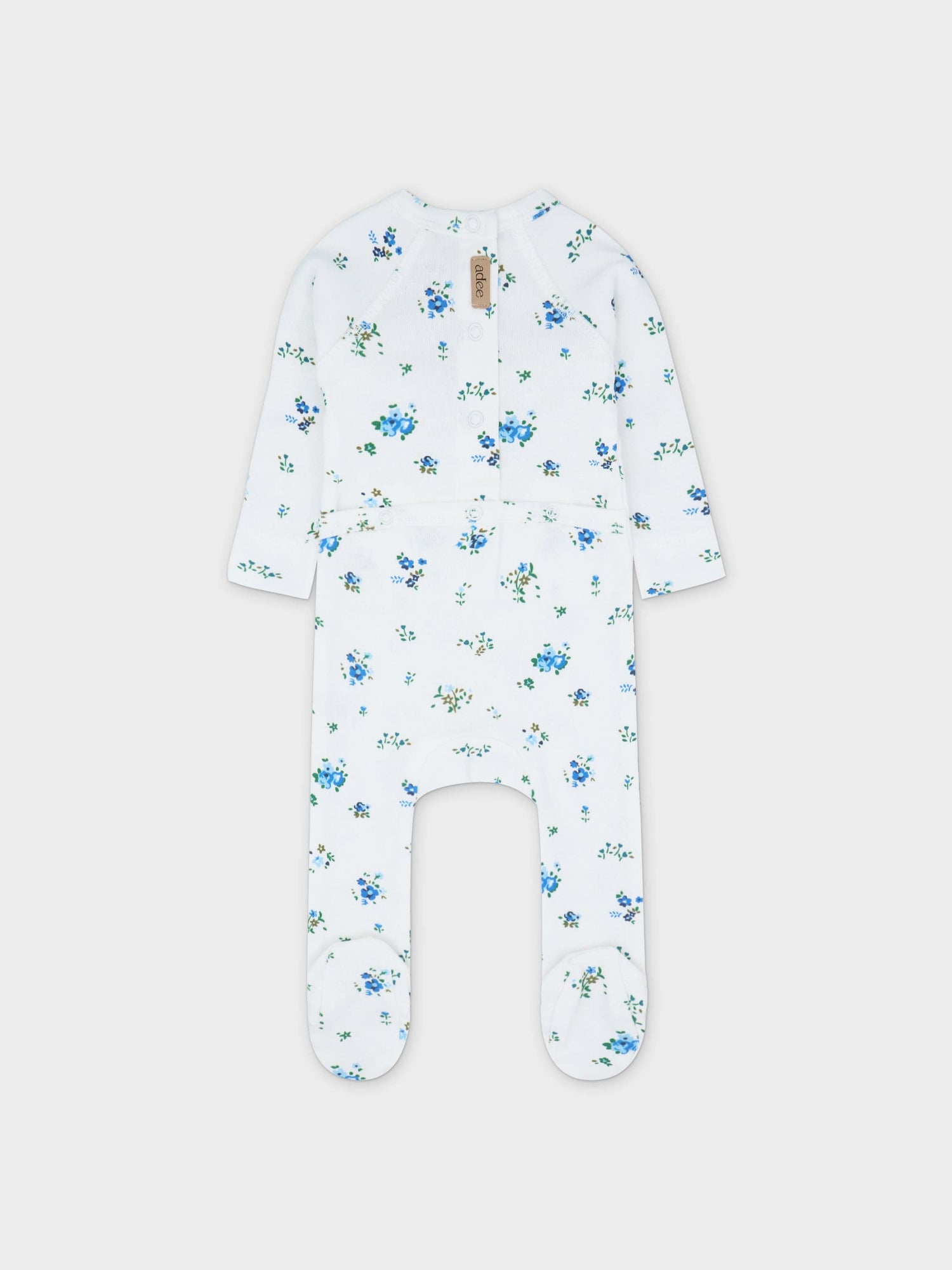 Freesia Flower Stretchy, Bonnet &amp; Bib-Blue