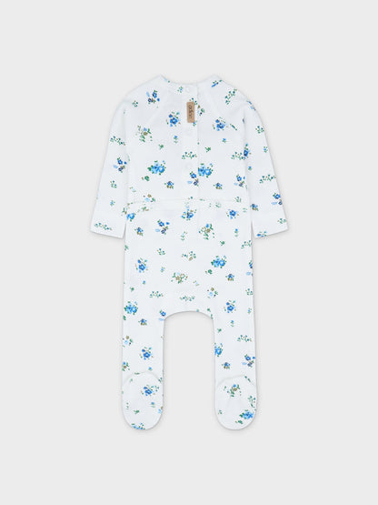 Freesia Flower Stretchy, Bonnet &amp; Bib-Blue