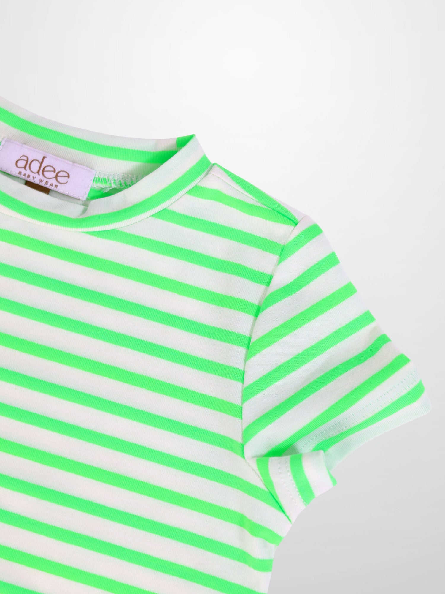 Neon Green Striped Boxy T-shirt