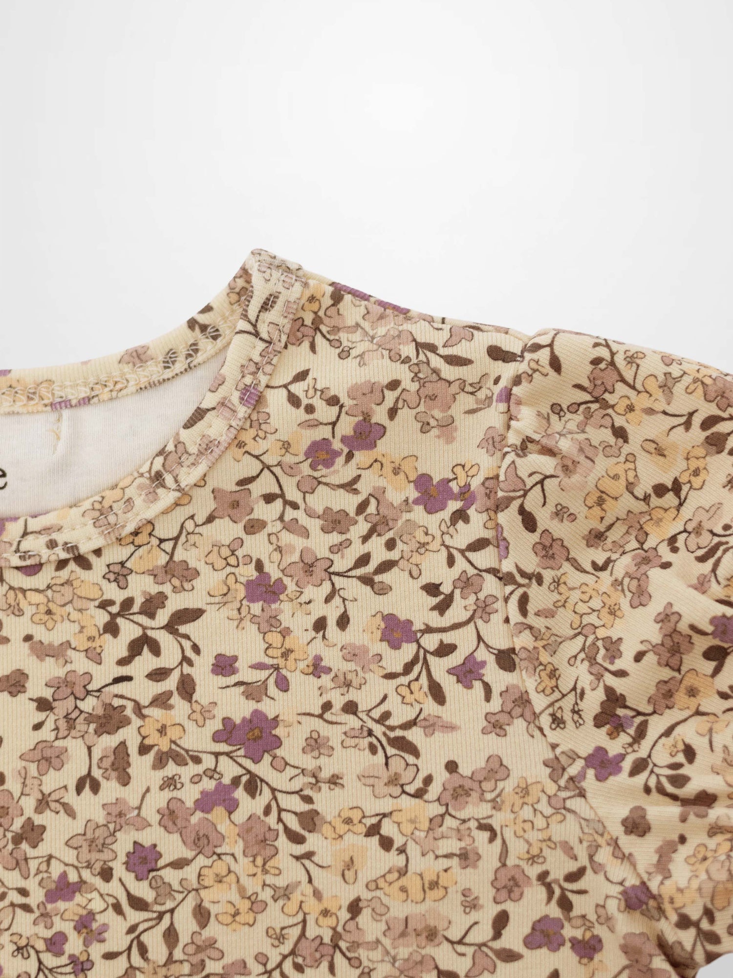 Purple Flower 3/4 Sleeve Shirt