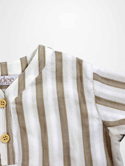 Tan and White Striped Shirt