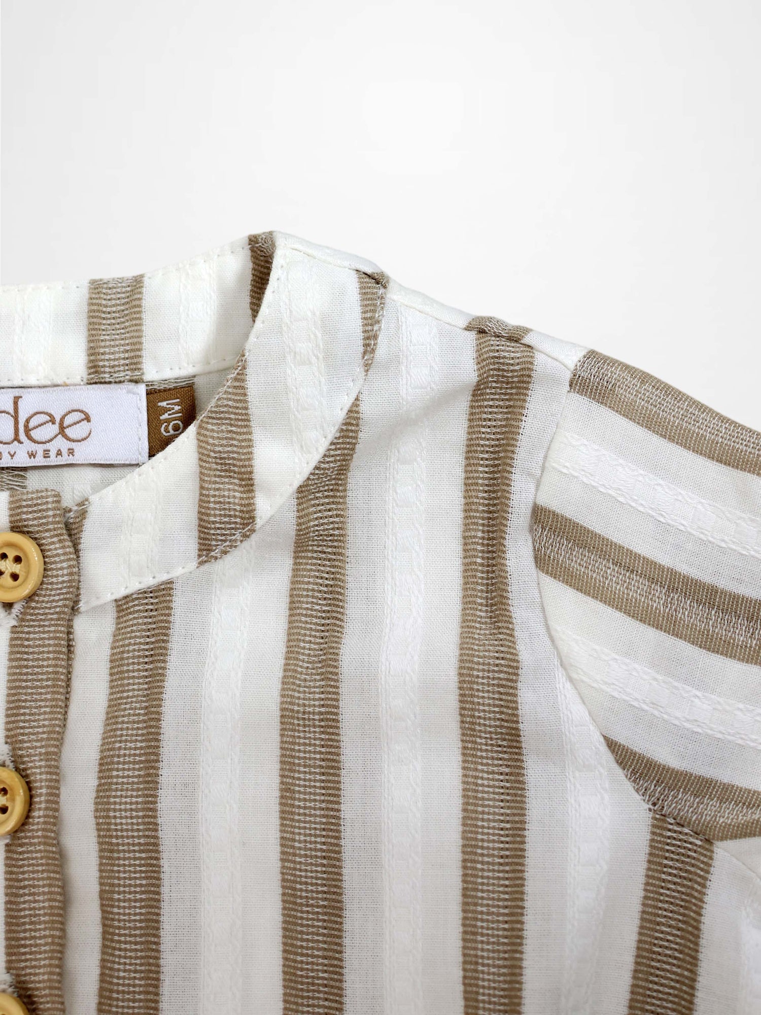 Tan and White Stripe Romper