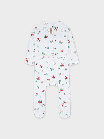 Freesia Flower Stretchy, Bonnet &amp; Bib- Red