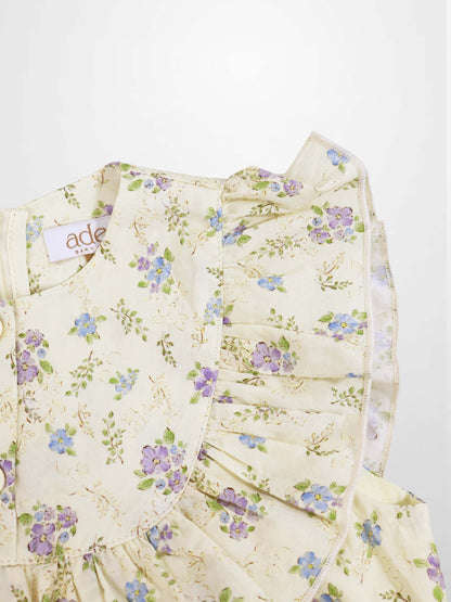 Ivory Flower Dress - Sleeveless