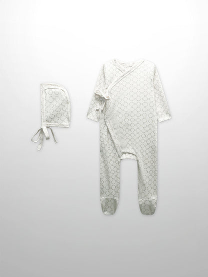 Tendril Vines Stretchy &amp; Bonnet- Grey