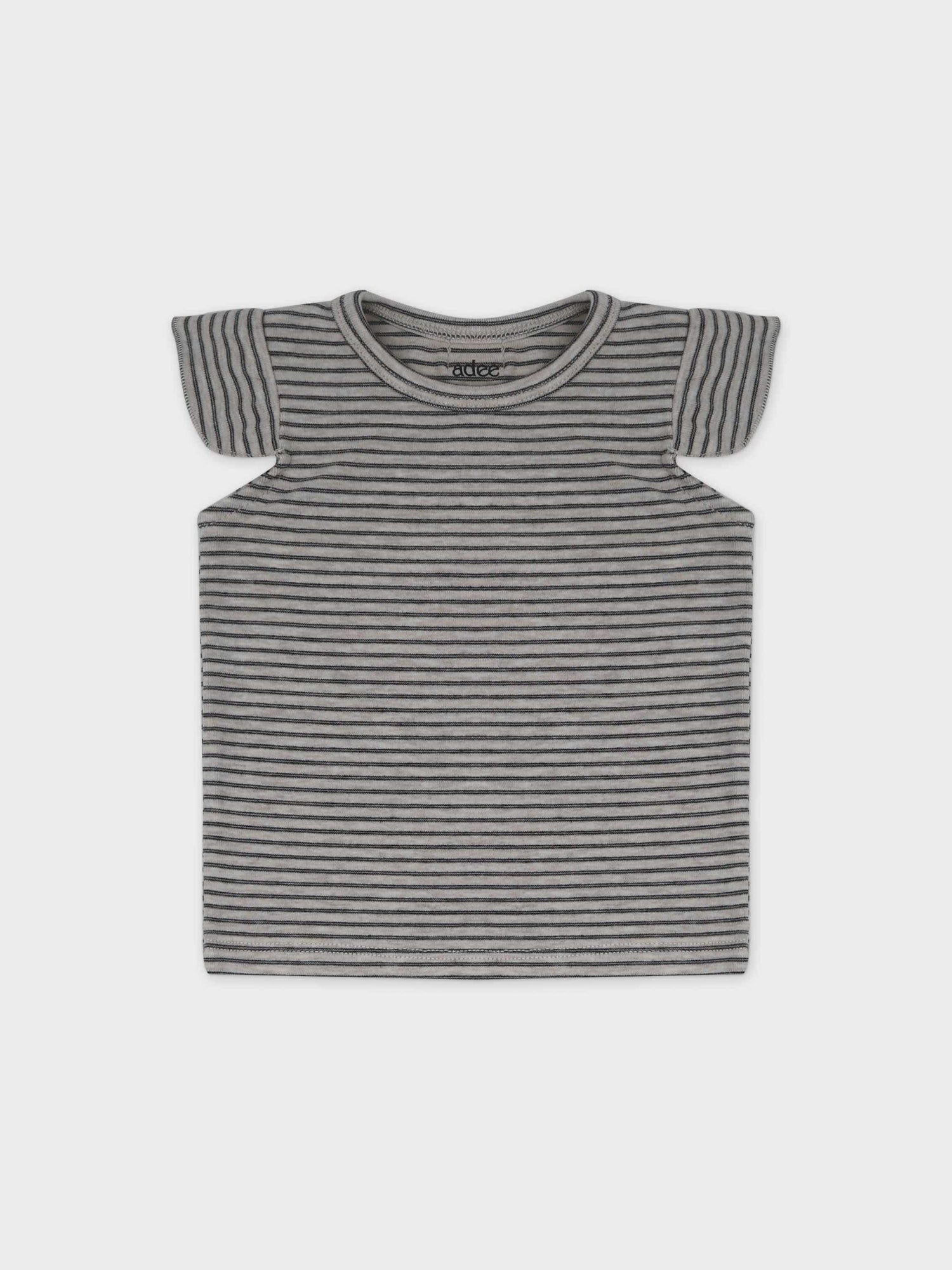 Tank Set with Ruffles-Tan &amp; Black Stripe