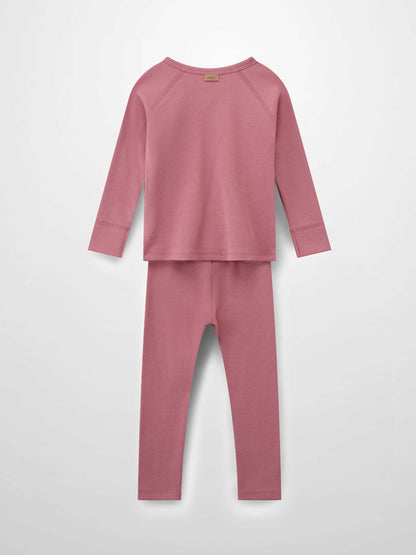 Crossover Thin Ribbed Pajama - Pink