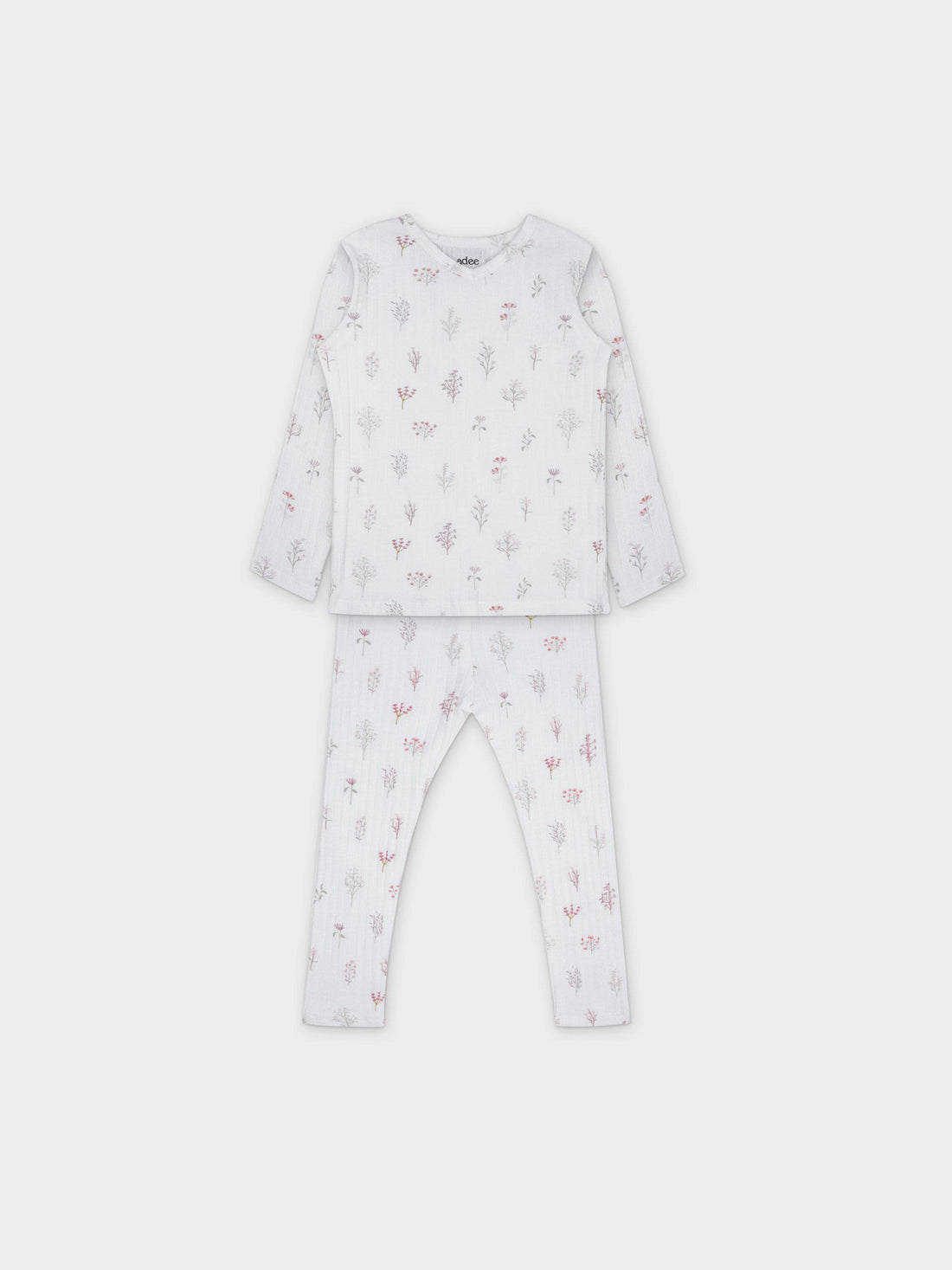 Girls pajamas in pink stem design