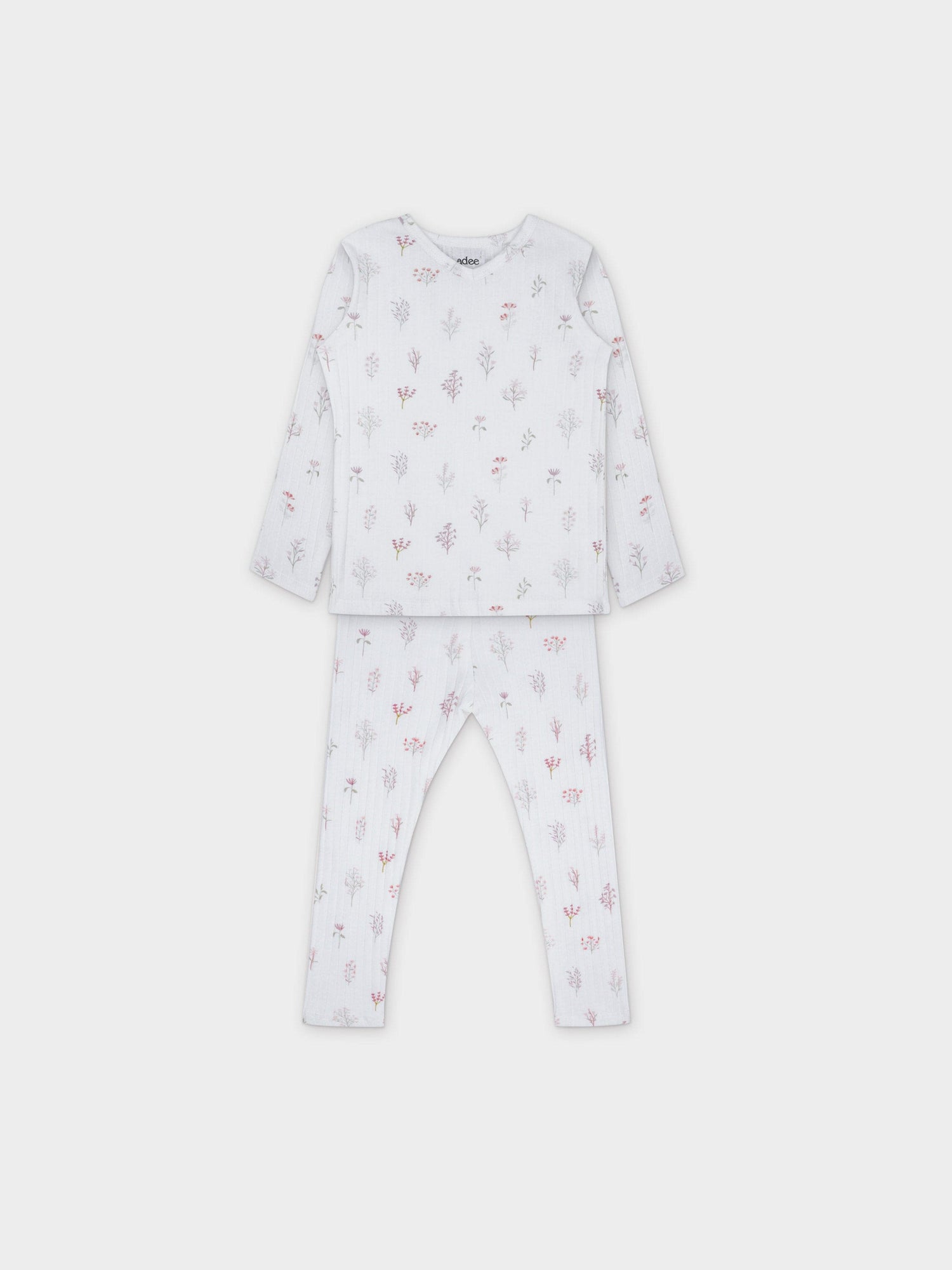 Girls pajamas in pink stem design