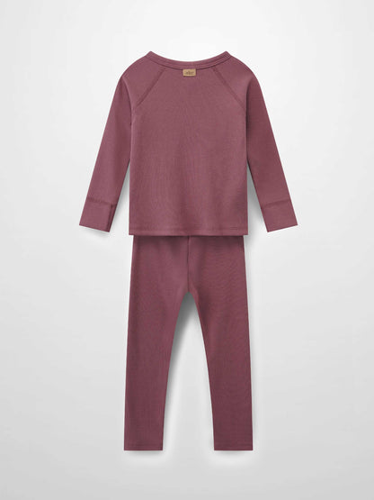 Crossover Thin Ribbed Pajama - Dark Mauve