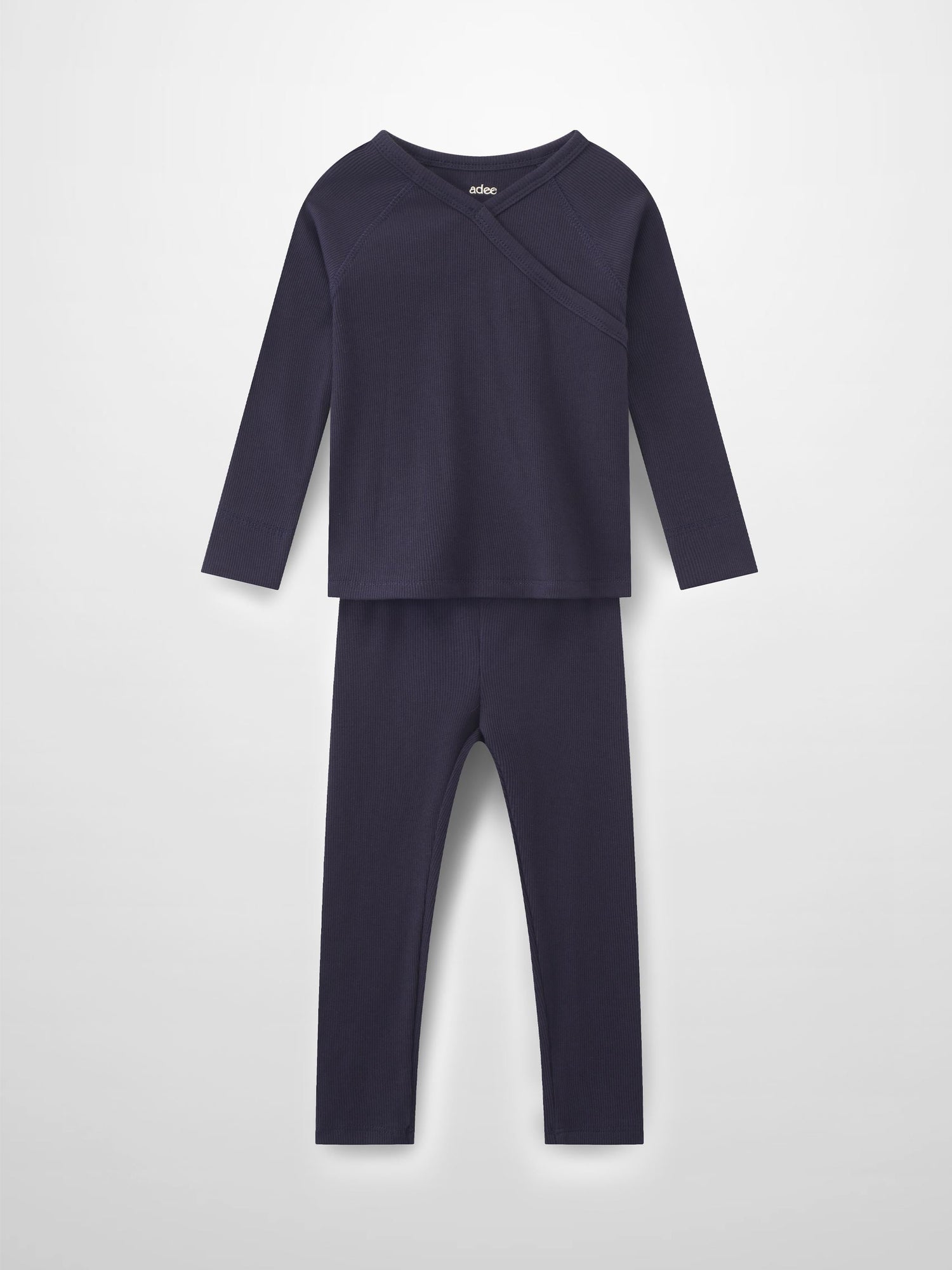 Crossover Thin Ribbed Pajama - Navy