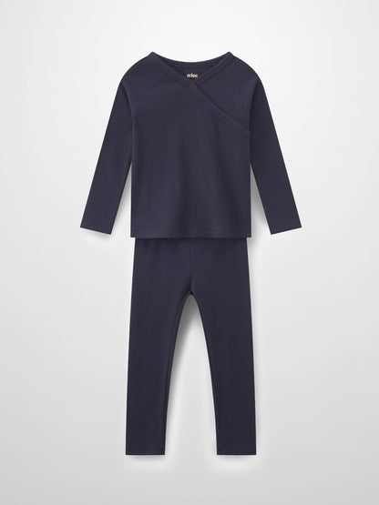 Crossover Thin Ribbed Pajama - Navy
