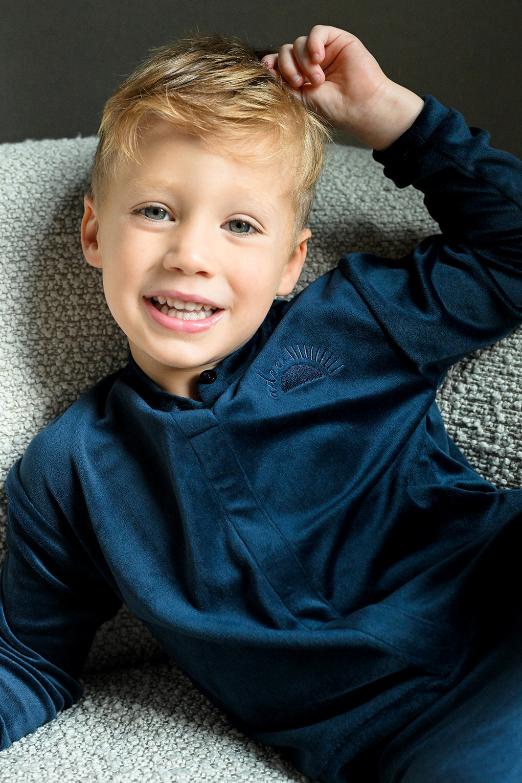 Velour Bomber Set - Navy