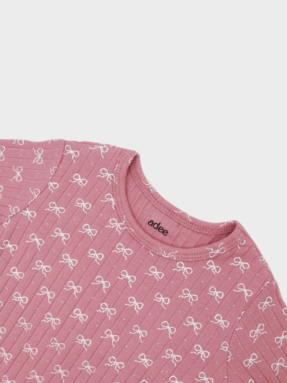 Girls pajamas with bow print