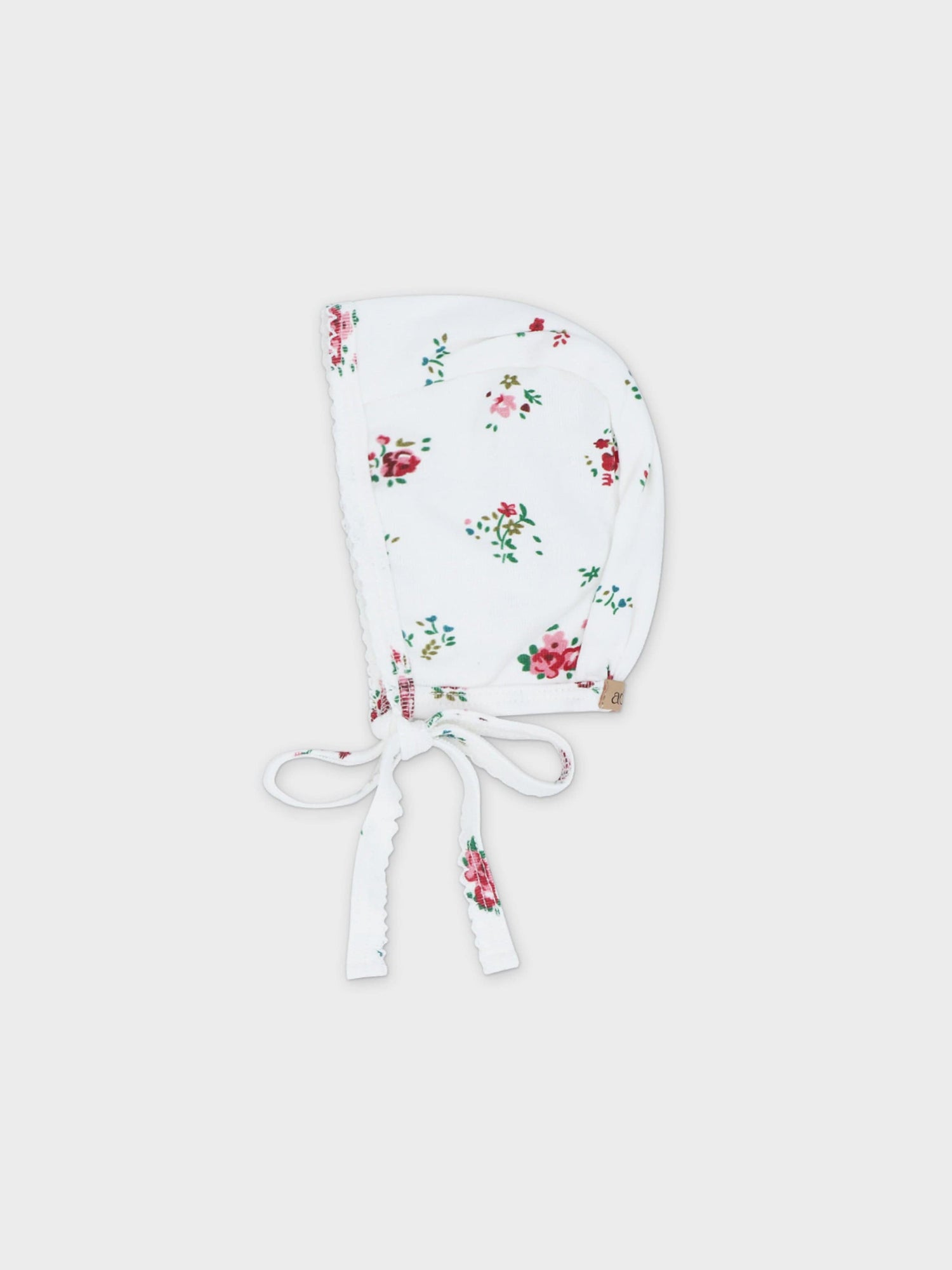 Freesia Flower Stretchy, Bonnet &amp; Bib- Red