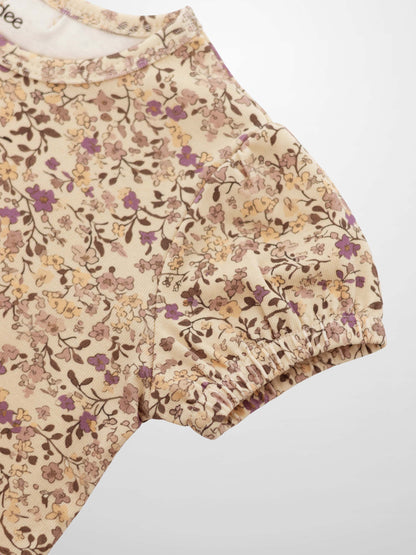 Purple Flower Short Sleeve Shirt