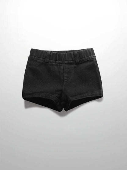 Black denim shorts for kids