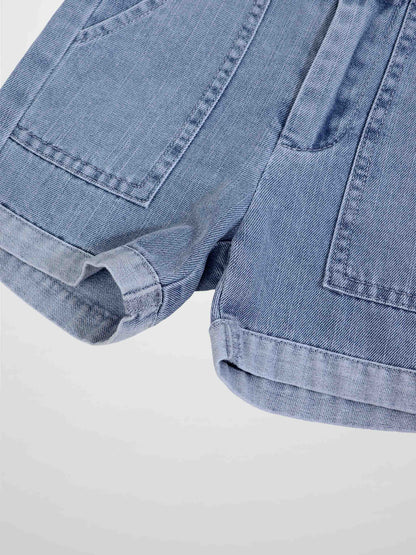 Cuffed Denim Shorts
