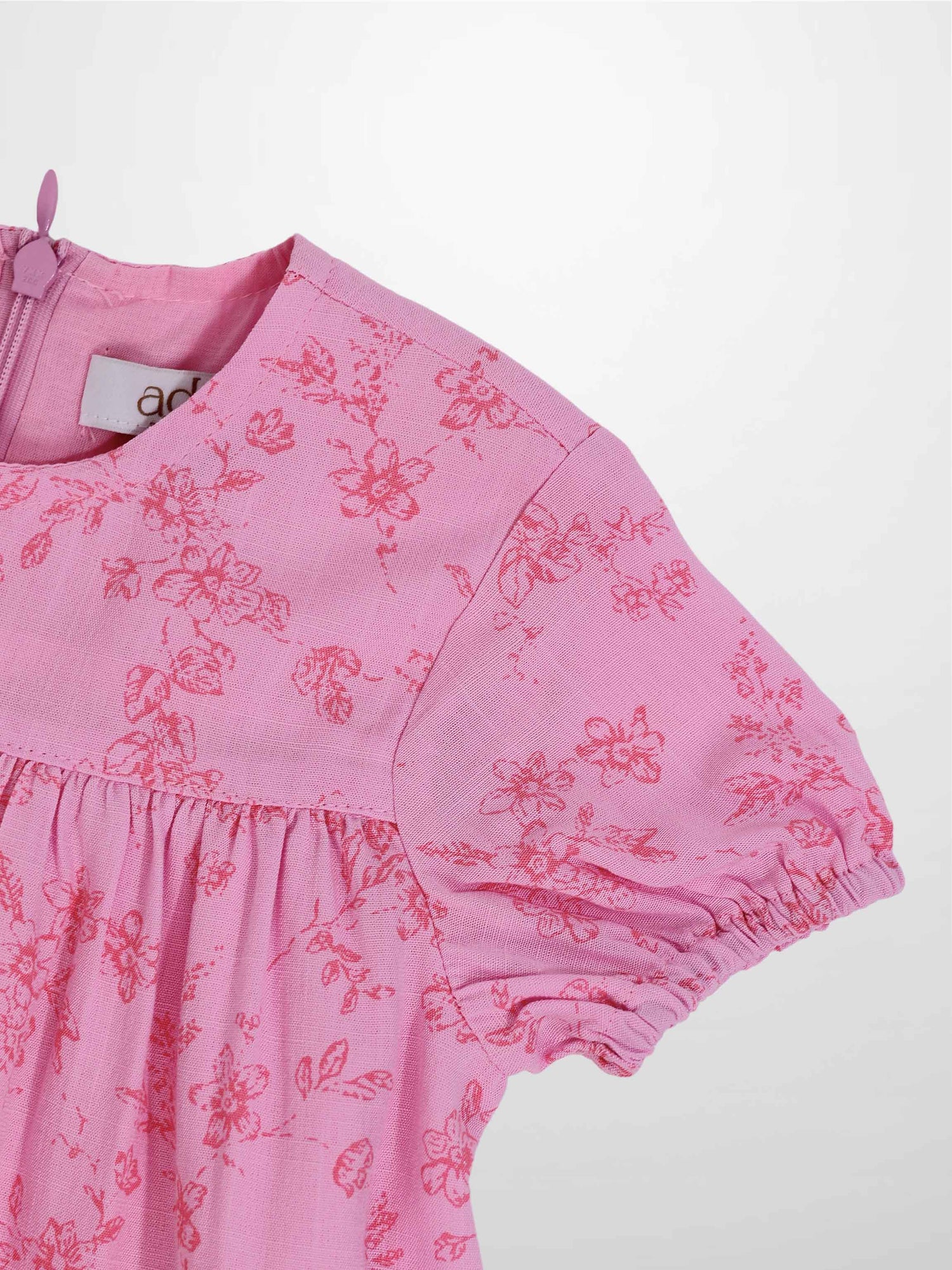 Pink Flower Dress - Short Sleeve