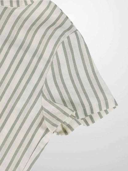 Green Striped Shirt &amp; Bloomers Set