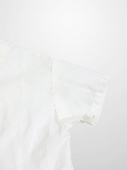Adee textured white cotton shirt for boys, dressy top with subtle vertical stripe texture.