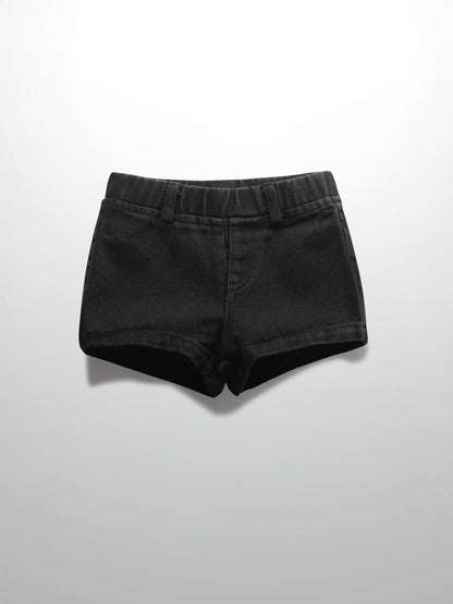 Denim Shorts- Black Denim