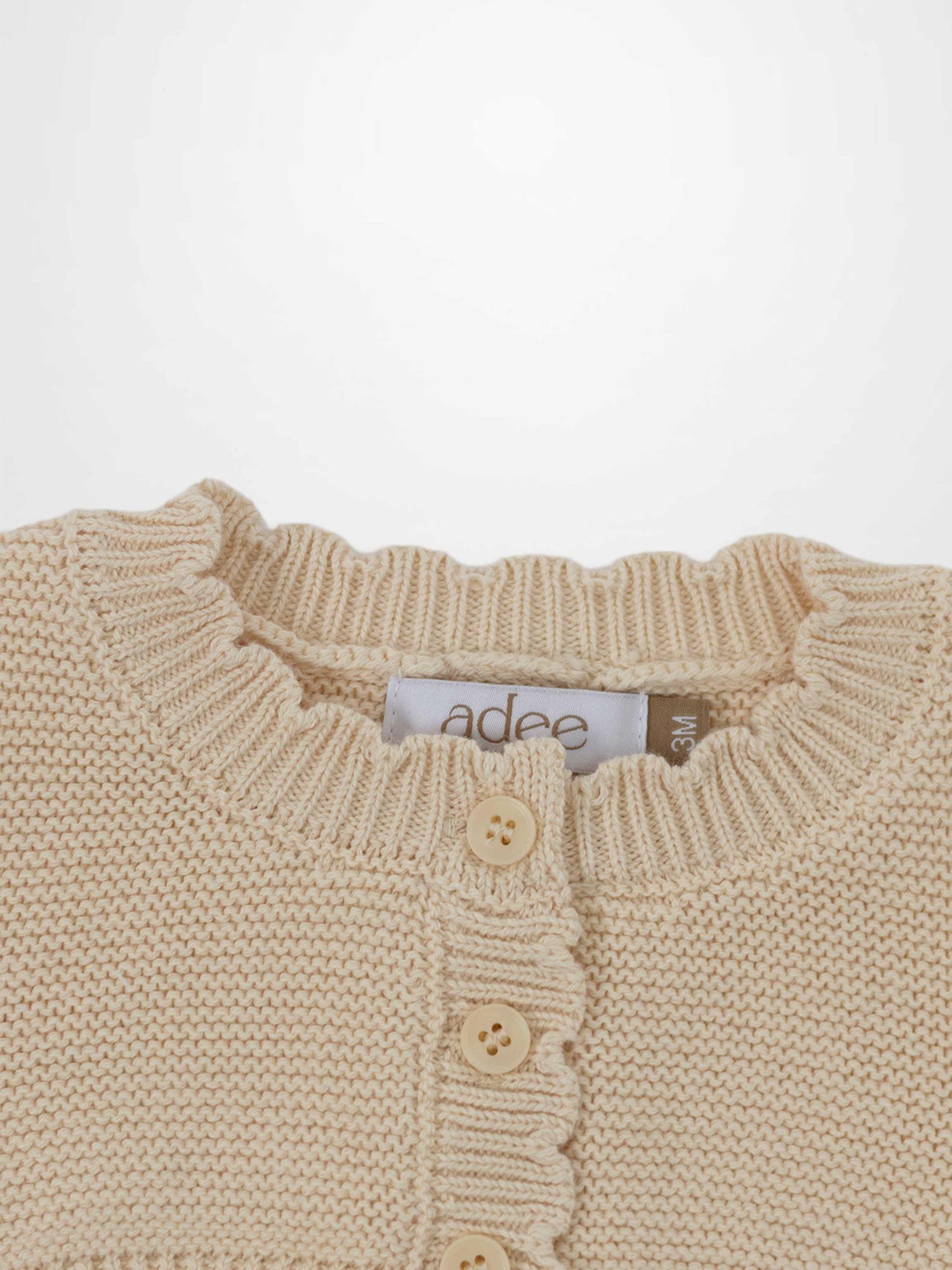 Cropped Cardigan with Lace - Ivory