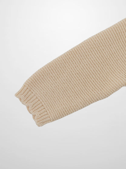 Cropped Cardigan with Lace - Ivory