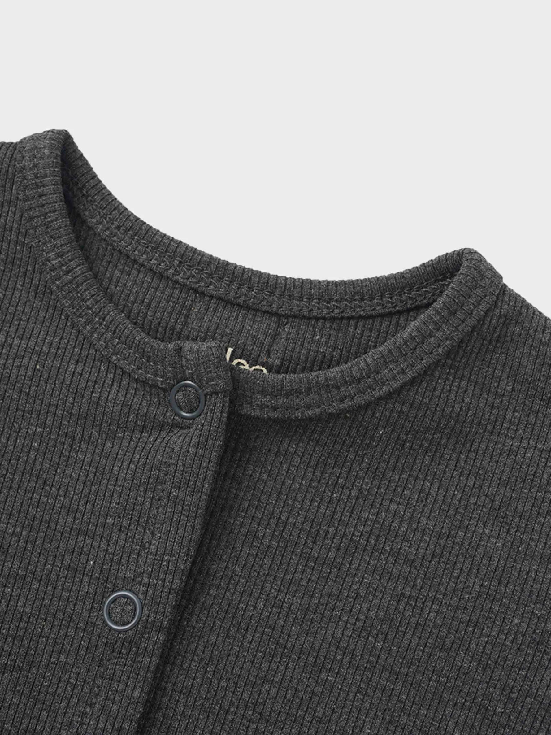 Thin Ribbed Cardigan - Heather Grey