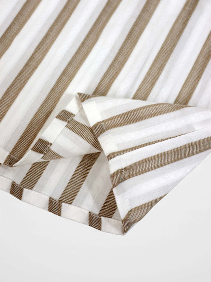 Tan and White Striped Shirt