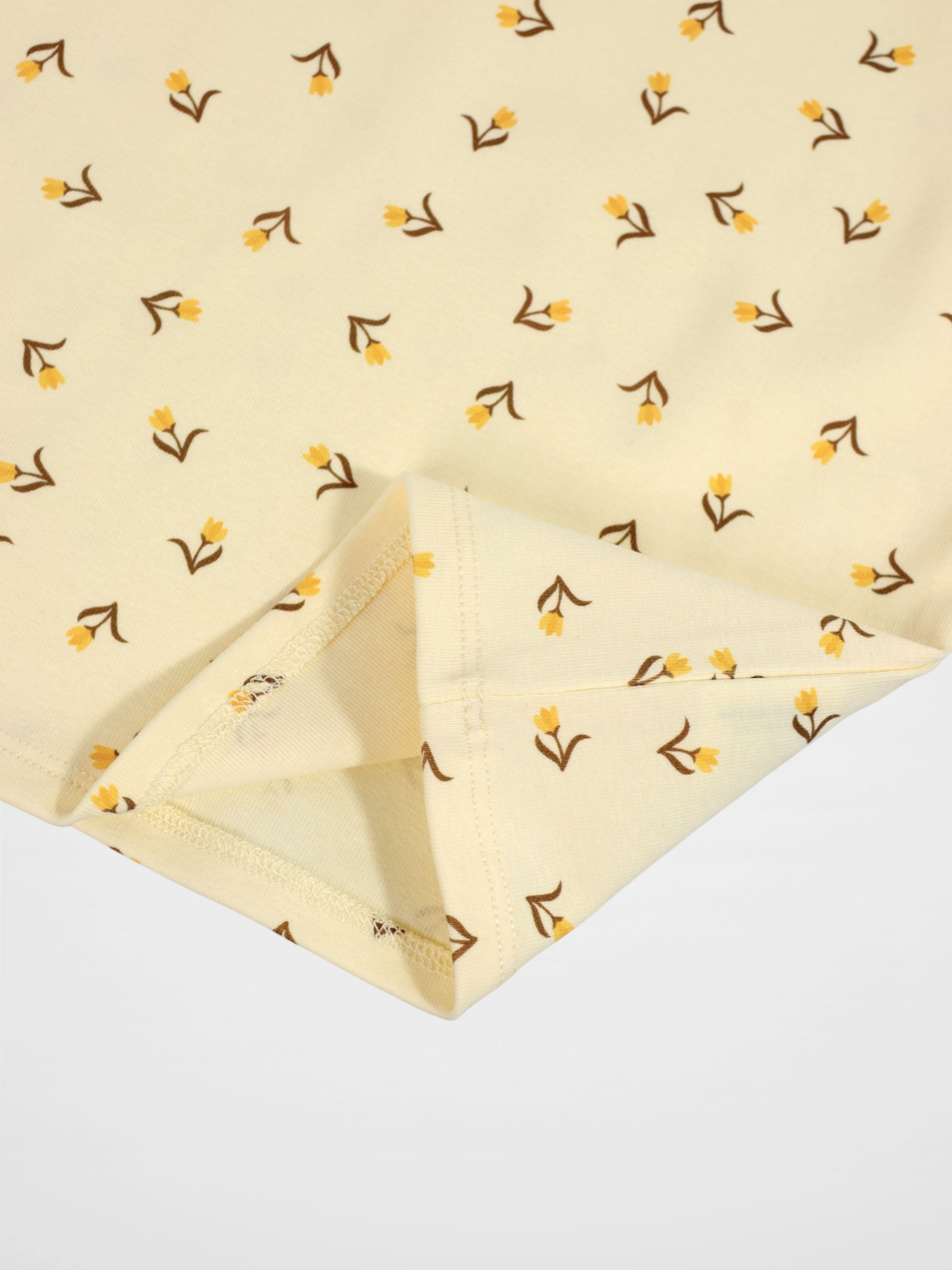 Butter Yellow Tulip Short Sleeve T-shirt &amp; Shorts Set