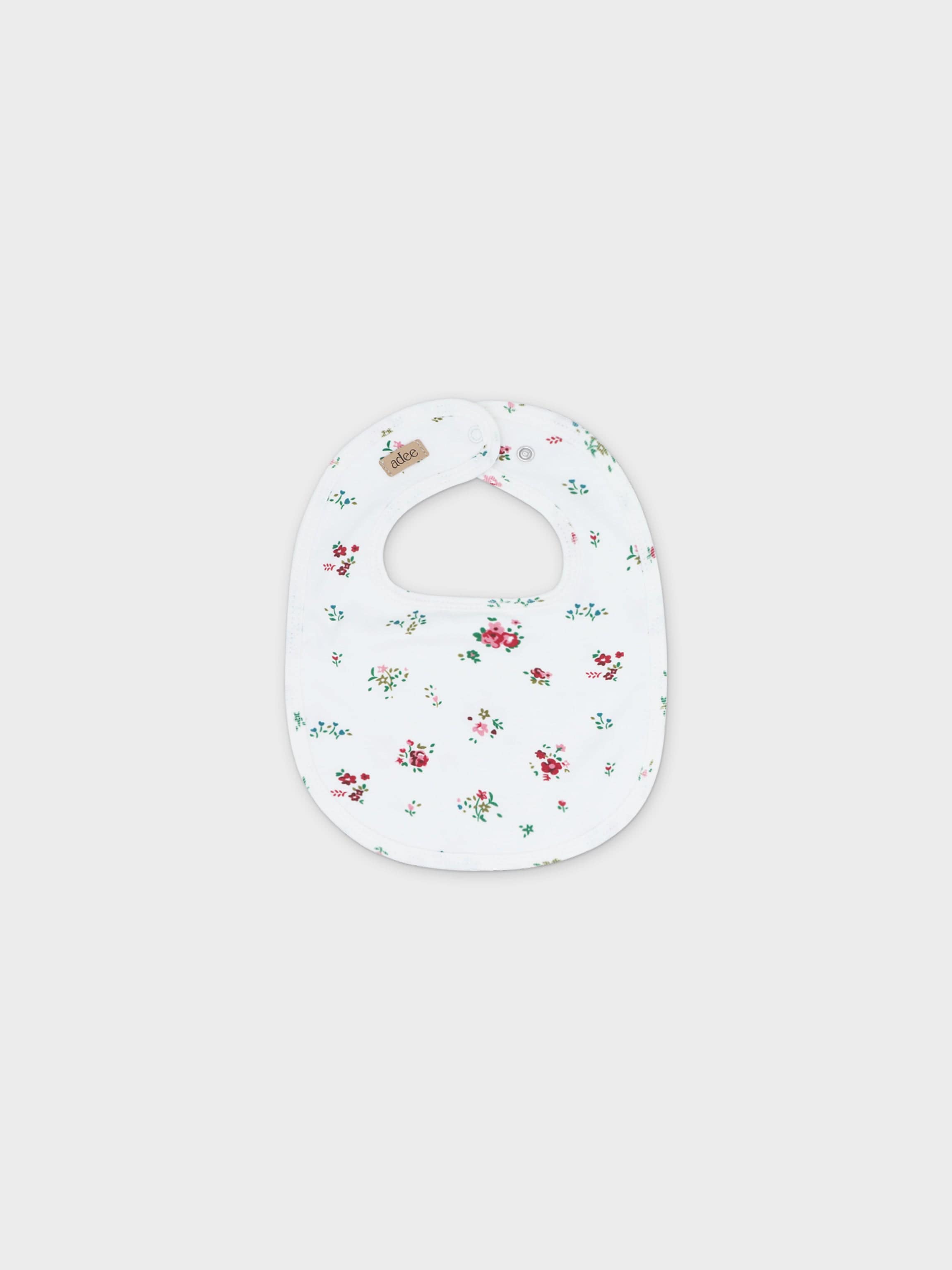 Freesia Flower Stretchy, Bonnet &amp; Bib- Red