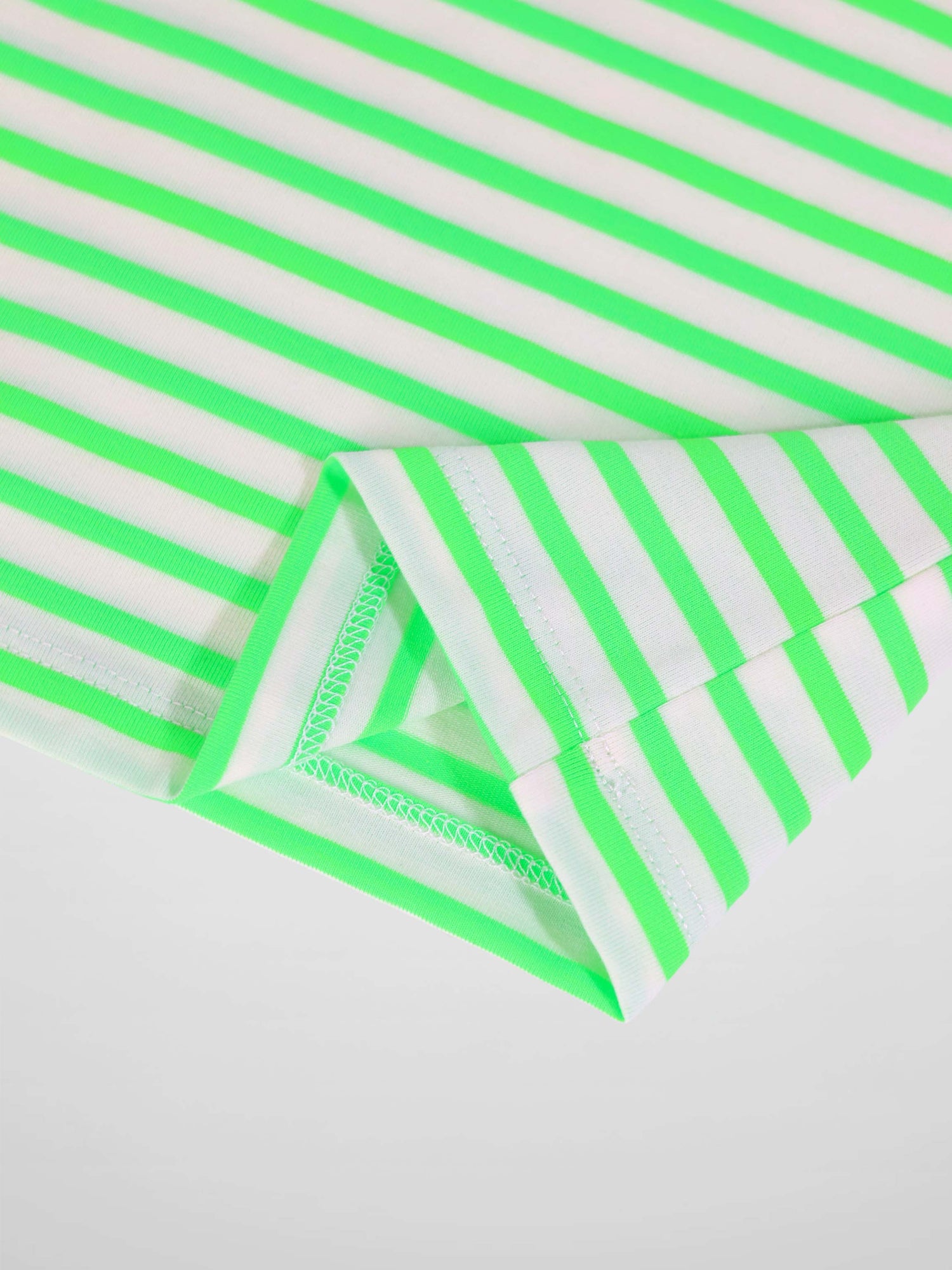 Neon Green Striped Boxy T-shirt