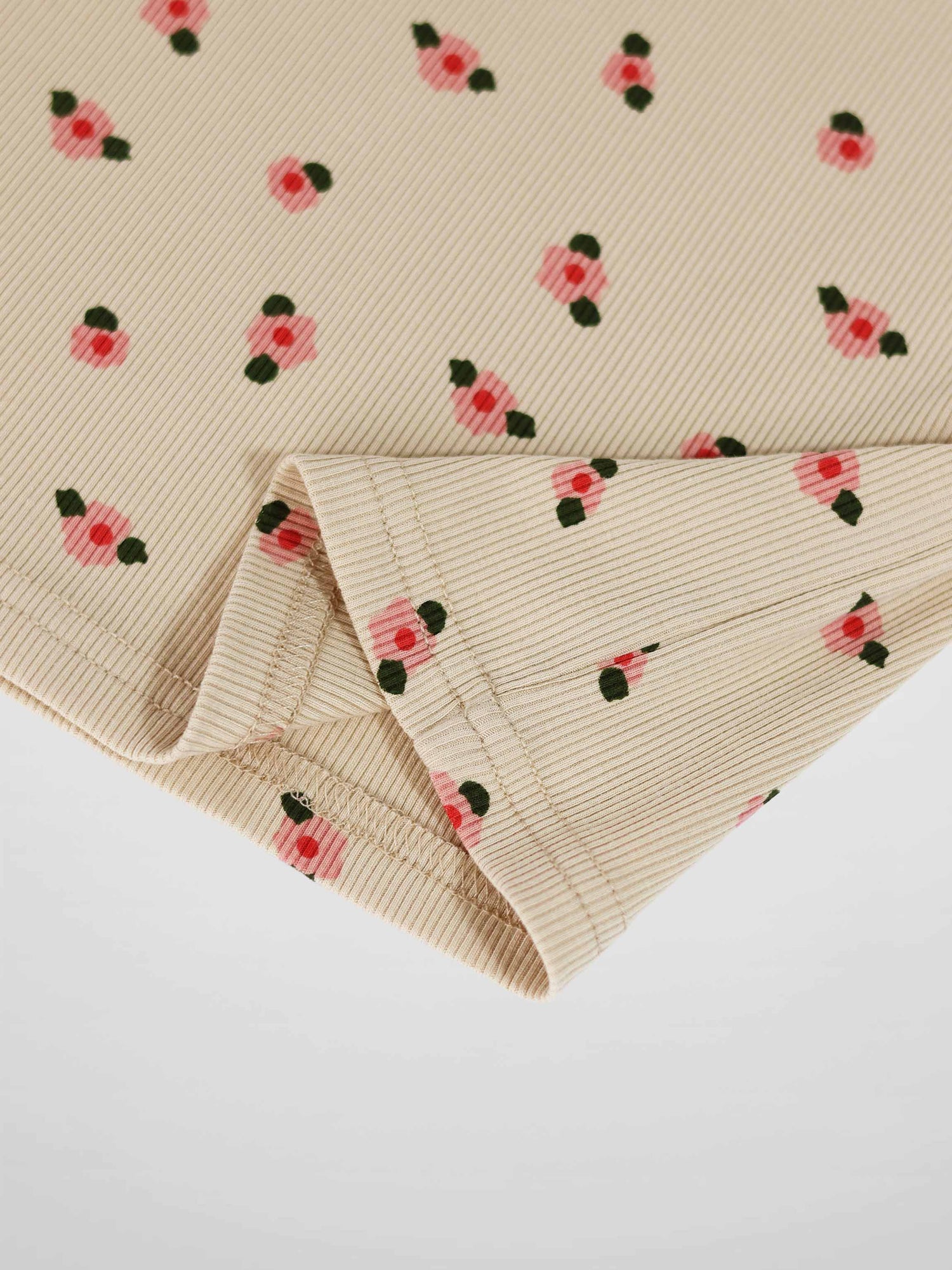 Tan Floral T-shirt - Short Sleeve