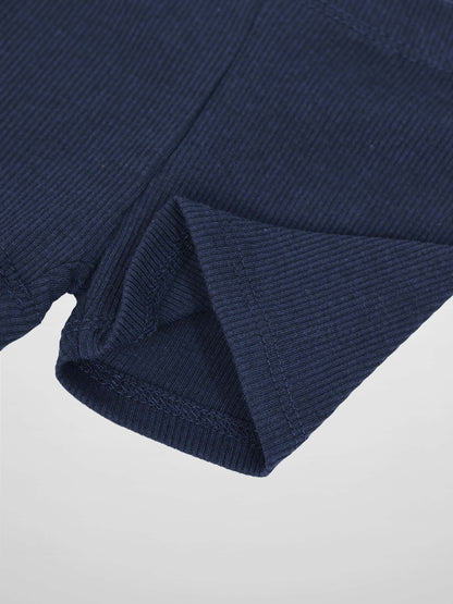 Biker Shorts Thin Ribbed- Navy