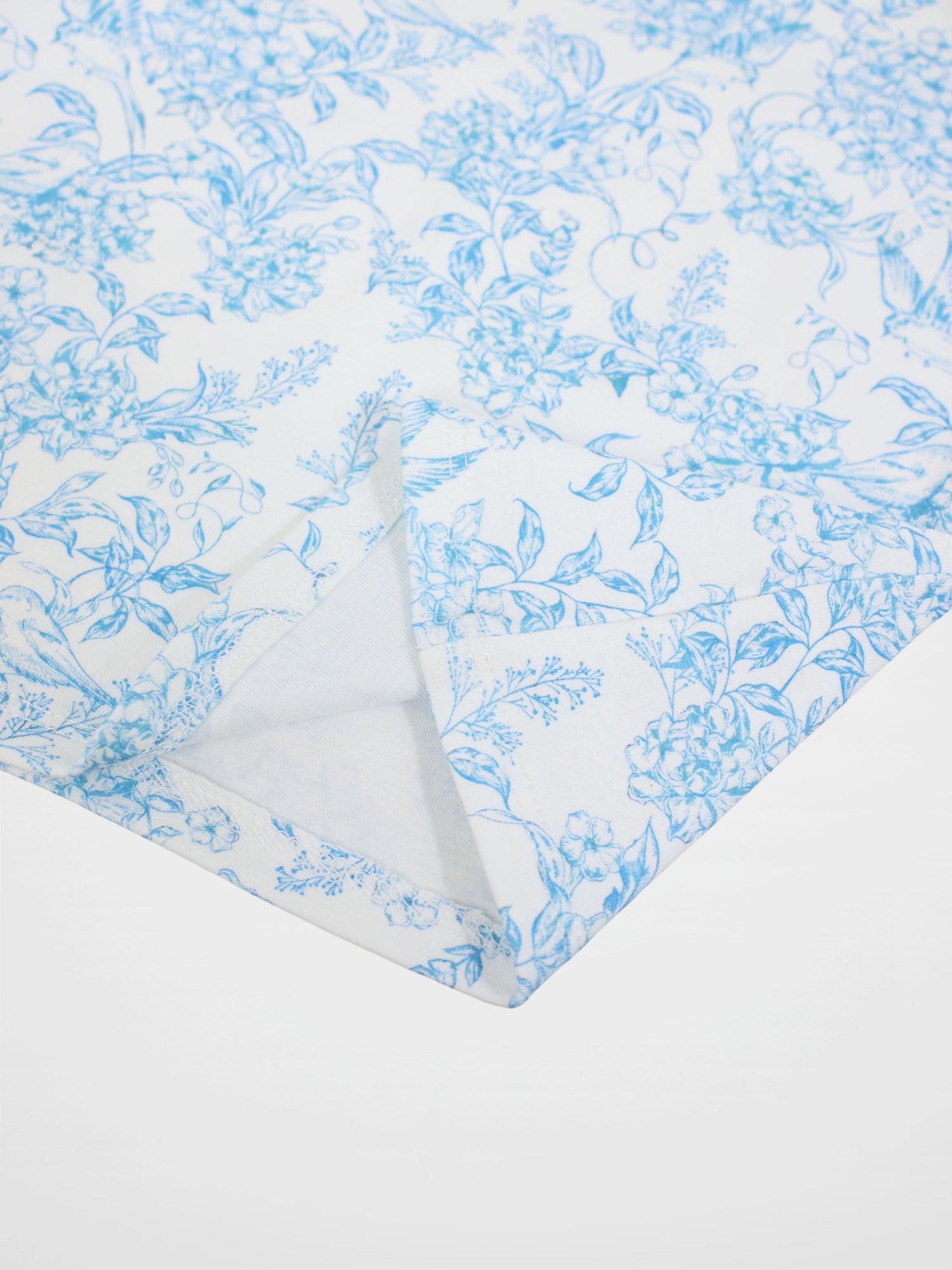 Blue Flowered Short Sleeve T-shirt