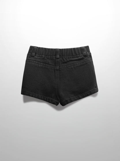 Denim Shorts- Black Denim