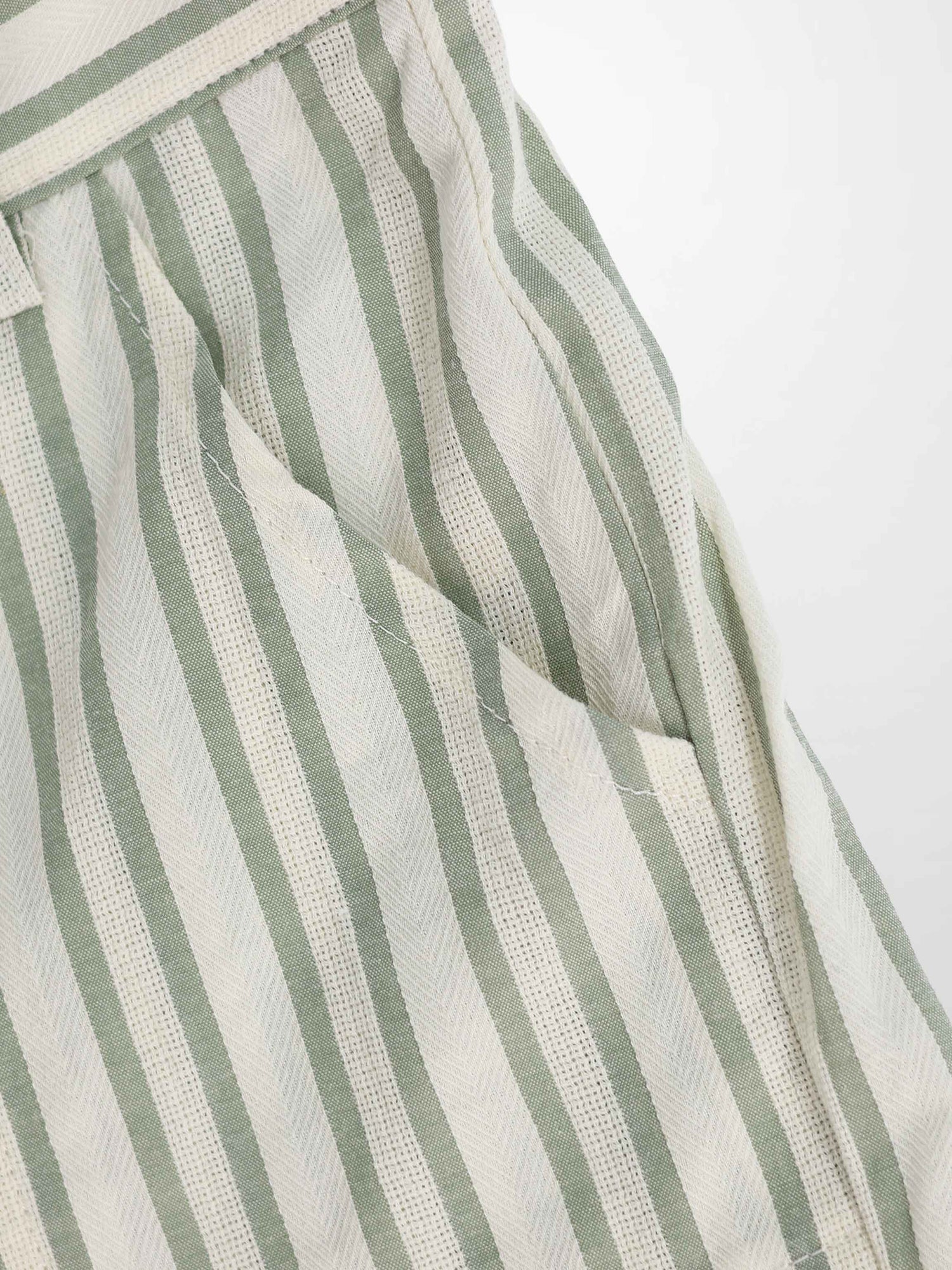 Green Striped Shorts