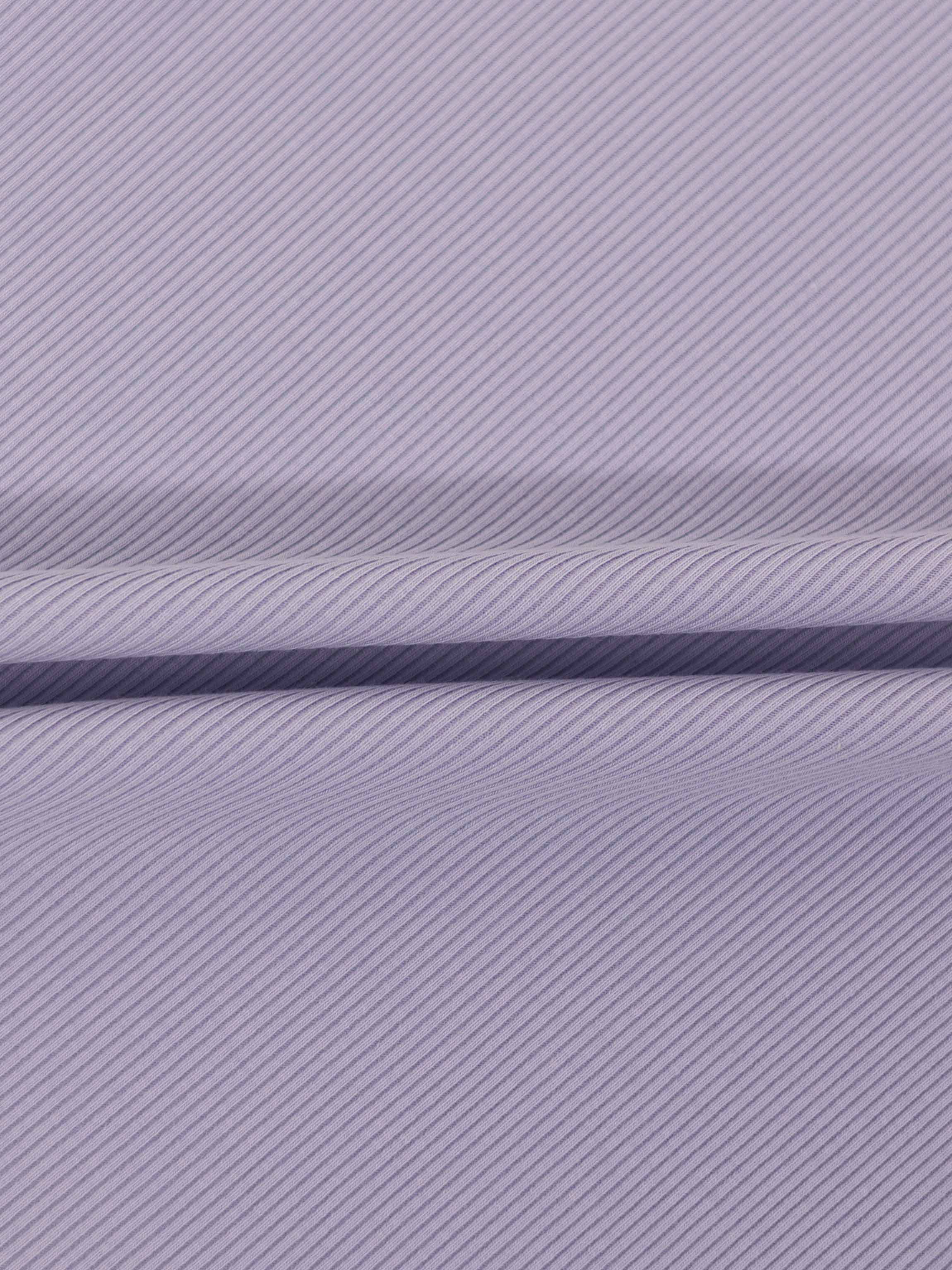 Lavender ribbed fabric swatch for a 3/4 sleeve T-shirt with diagonal texture.