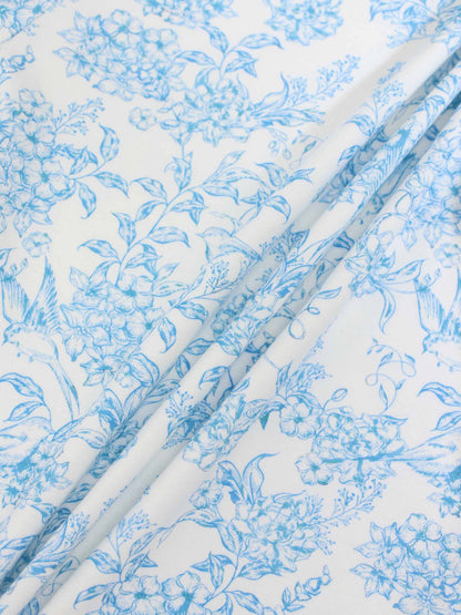 Blue Flowered Short Sleeve T-shirt