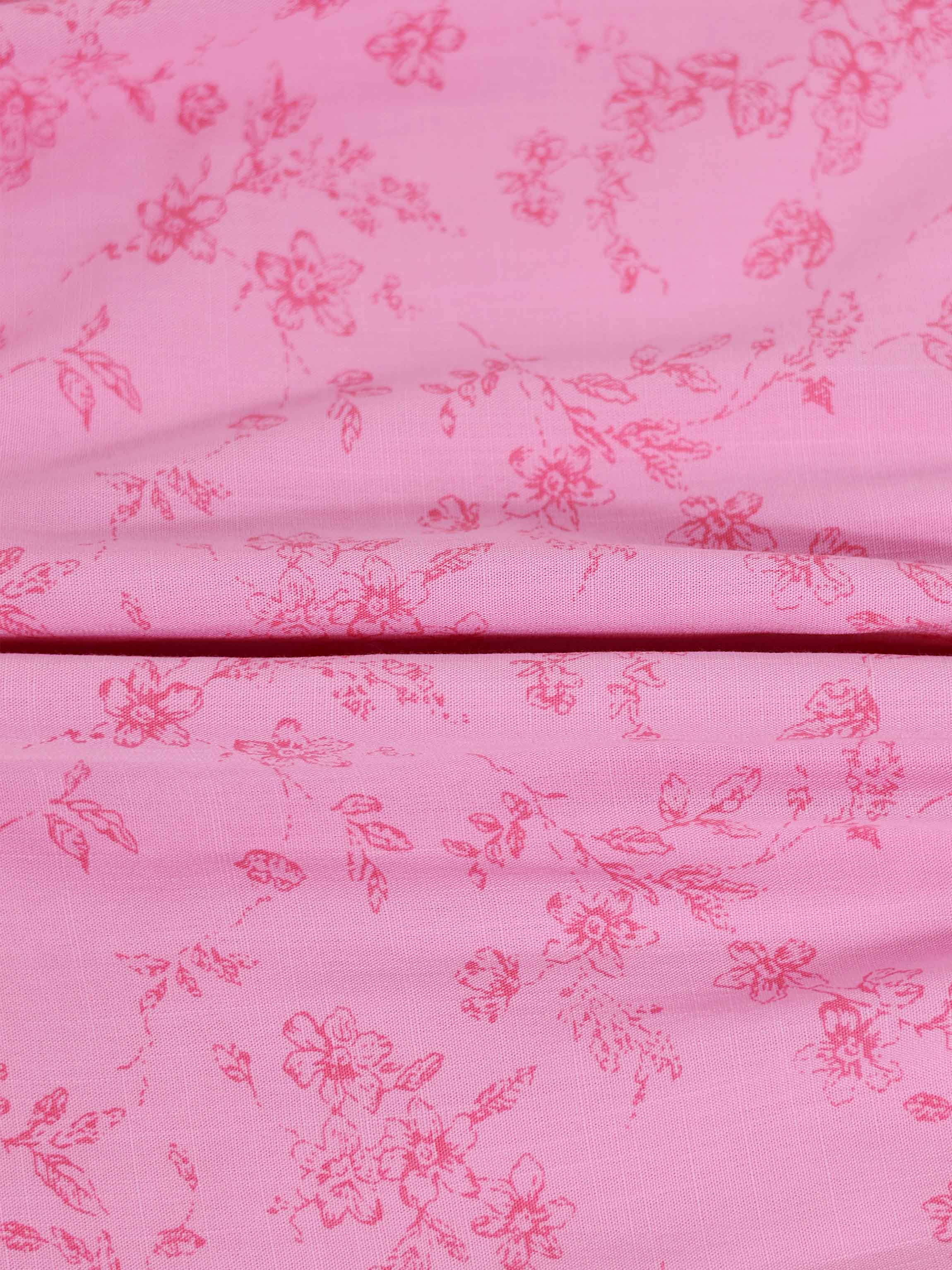 Pink Flower Dress - 3/4 Sleeve