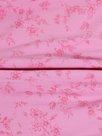 Pink Flower Dress - 3/4 Sleeve
