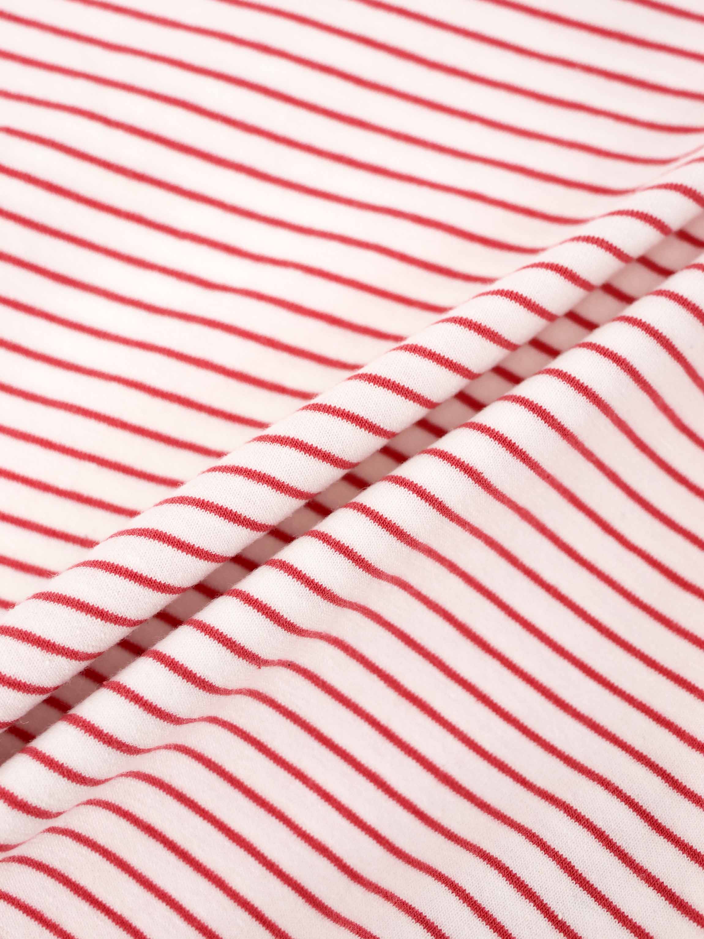 Girls skirt striped pink and white Adee close-up fabric