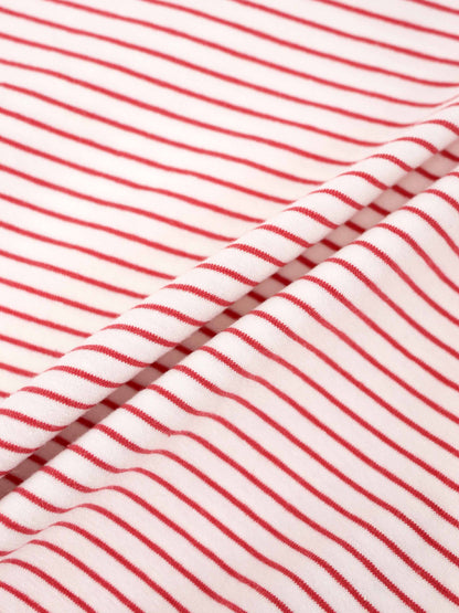 Girls skirt striped pink and white Adee close-up fabric