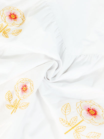 Embroidered Flower Romper