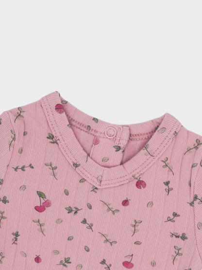 Mini berry Stretchy, Beanie and Bib-Pink