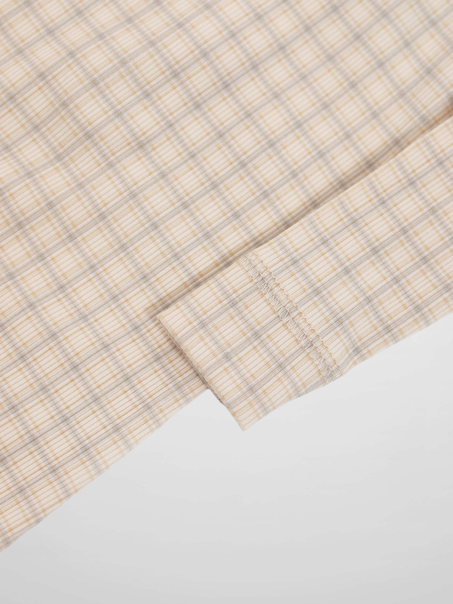 Oatmeal Grid Stretchy - Blue